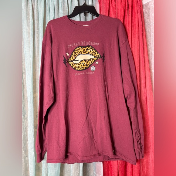 Simply Southern Burgundy Graphic Long Sleeve Shirt - Picture 1 of 3